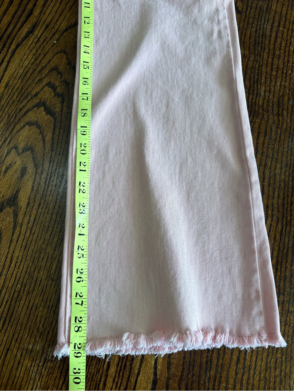 Zenana Wide Leg Raw Hem Dusty Pink Jeans Large Girly High Waist Measures 30x29 - Picture 13 of 14